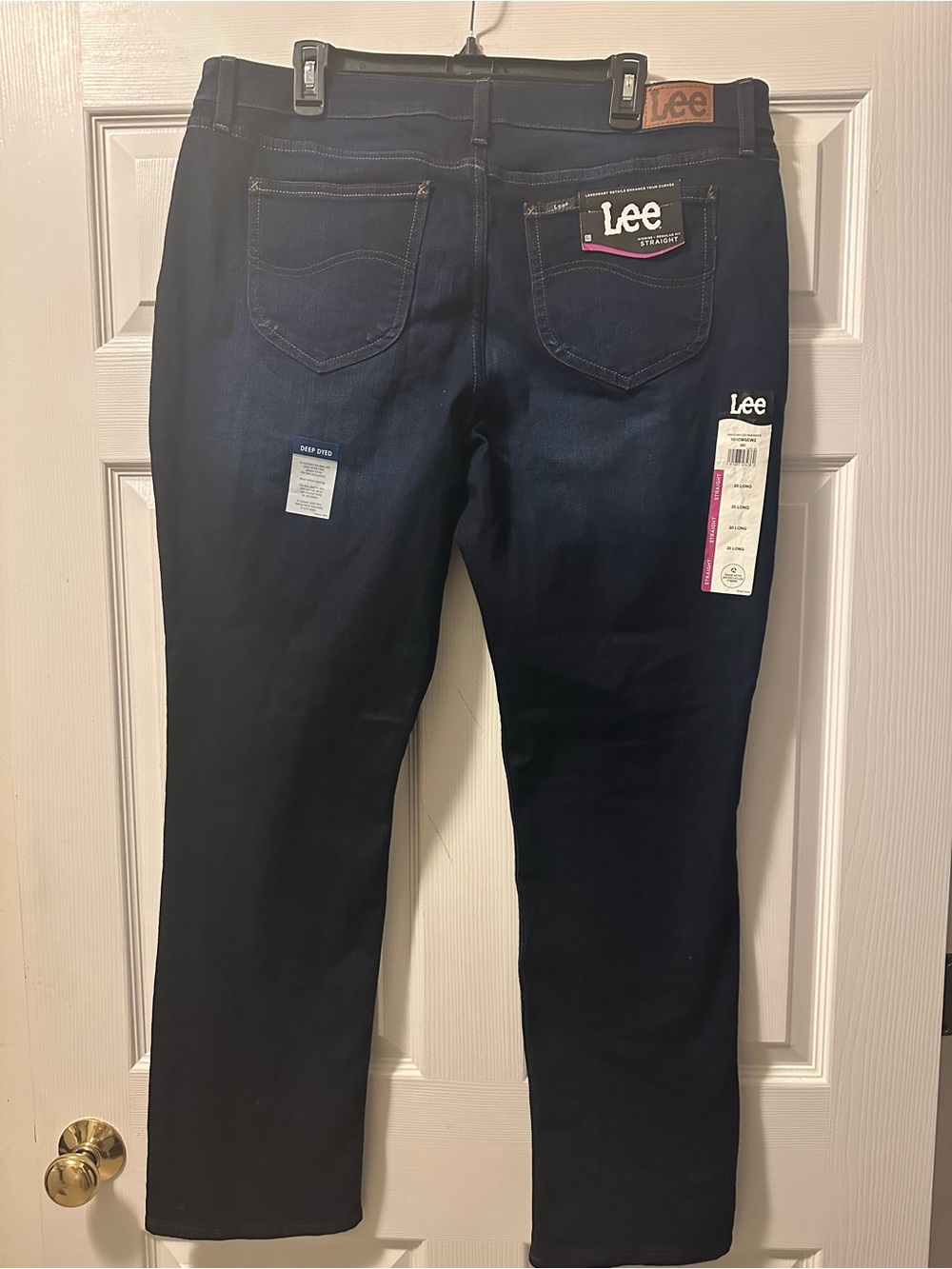 NWT Women's Lee Mid-Rise Straight Leg Regular Fit Dark Denim Jeans - Size 20L